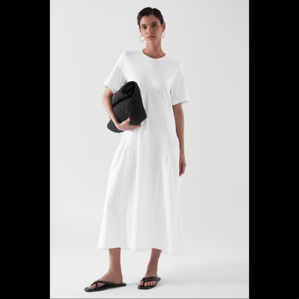 COS oversized asymmetrical dress white